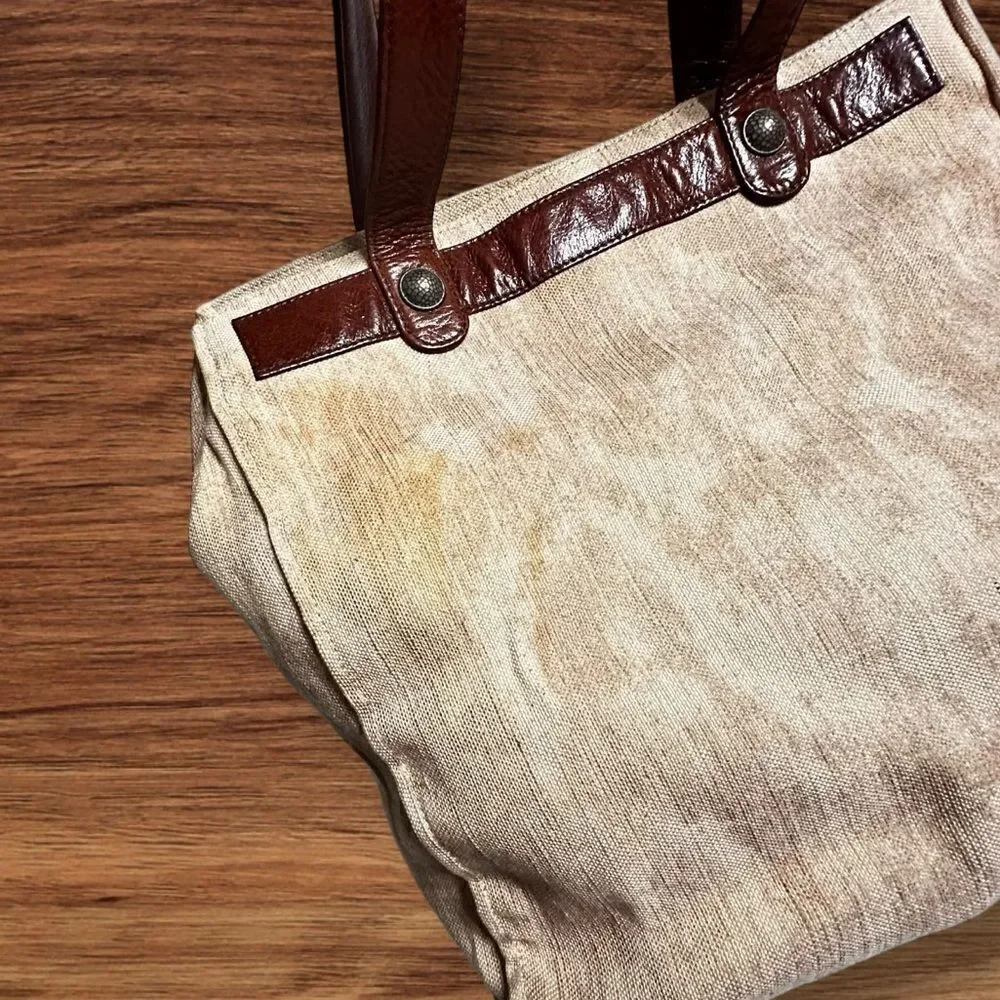 Osgoode Marley Beige Camo Canvas and Leather Messenger Shoulder Bag
